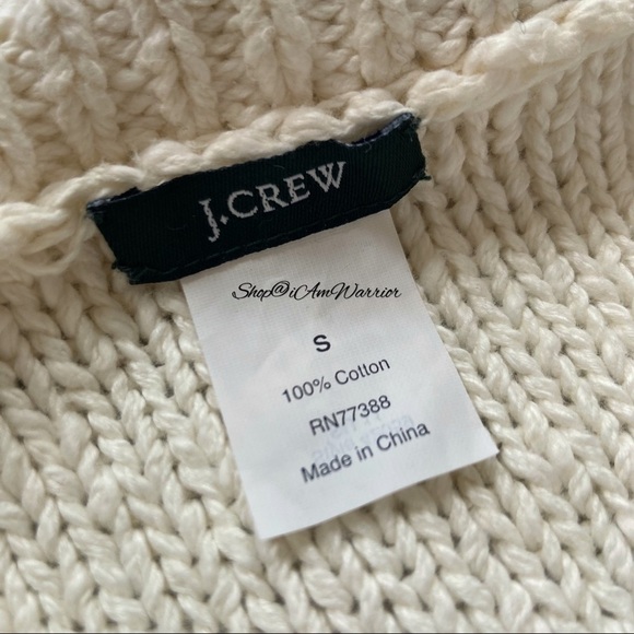J.Crew ivory cotton fisherman style toggle cardigan sweater *shop@iamwarrior - Picture 9 of 10